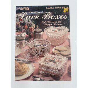 Crocheted Lace Boxes Pattern Leaflet By Maggie Weldon Leisure Arts Vintage Craft